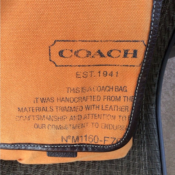 Coach Vintage Orange Canvas Messenger Bag F70587 - Picture 7 of 8
